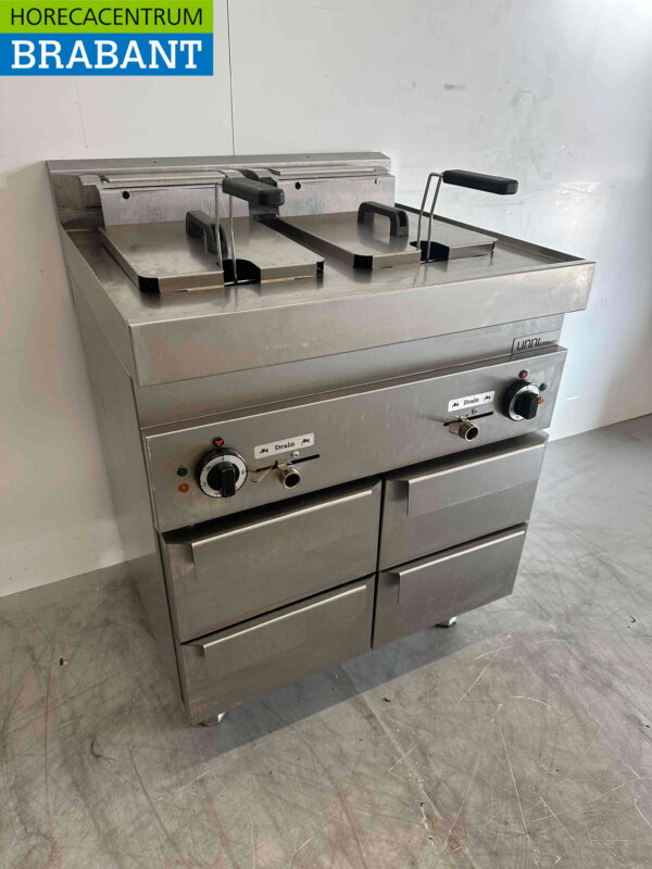RVS Dubbele Friteuse Frituur 2 x 10 liter 400V Horeca - Afbeelding 4