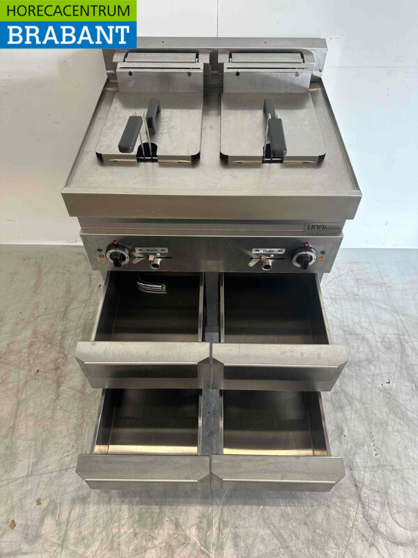 RVS Dubbele Friteuse Frituur 2 x 10 liter 400V Horeca - Afbeelding 6