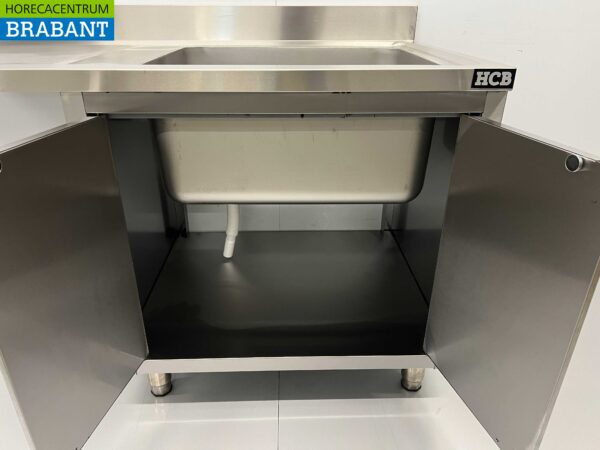 RVS Spoeltafel Spoelbak klapdeuren Premium-line 140 cm Horeca - Afbeelding 4