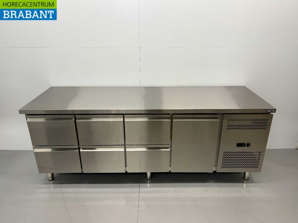 RVS Koelwerkbank 6 laden en 1 deur 223 cm 230V Horeca