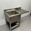 RVS Spoeltafel Spoelbak Premium-line Gelast model 120 cm Horeca - Afbeelding 2