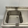 RVS Spoeltafel Spoelbak Premium-line Gelast model 120 cm Horeca - Afbeelding 4