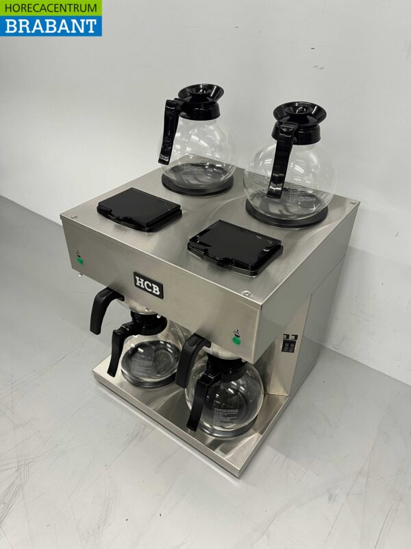 RVS HCB Dubbele Koffiezetapparaat Koffiemachine 2 x 1,8 liter 230V Horeca - Afbeelding 2