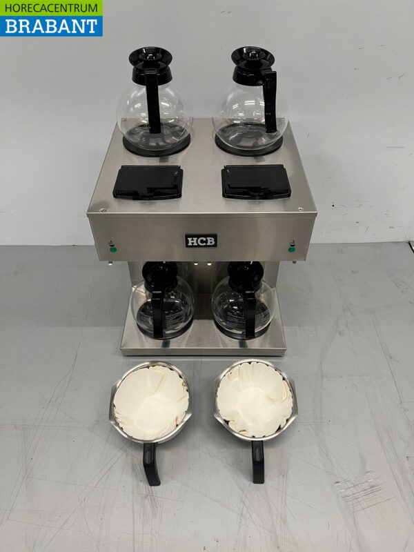 RVS HCB Dubbele Koffiezetapparaat Koffiemachine 2 x 1,8 liter 230V Horeca - Afbeelding 4