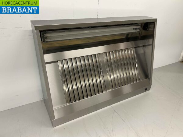 RVS Afzuigkap Dampkap met lamellen filters Premium-line 140 cm Schuin model Horeca - Afbeelding 3
