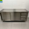 RVS Werkkast Kast Werktafel Premium-line 2 schuifdeuren en 3 laden 180 cm Horeca