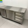 RVS Werkkast Kast Werktafel Premium-line 2 schuifdeuren en 3 laden 180 cm Horeca - Afbeelding 2