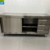 RVS Werkkast Kast Werktafel Premium-line 2 schuifdeuren en 3 laden 180 cm Horeca - Afbeelding 4
