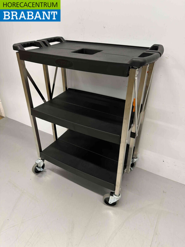 HCB Inklapbare Serveerwagen Serveertrolley 3 lagen 74 cm Horeca - Afbeelding 3