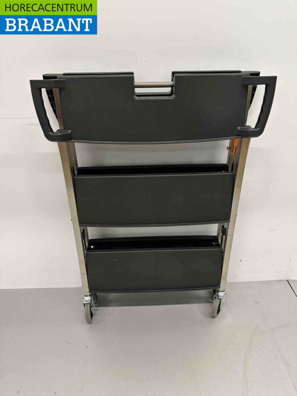 HCB Inklapbare Serveerwagen Serveertrolley 3 lagen 74 cm Horeca - Afbeelding 4