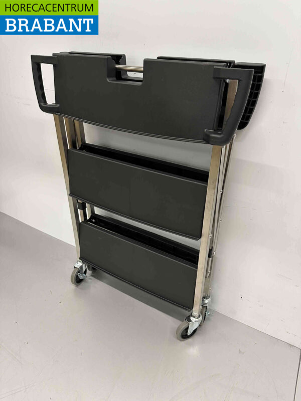 HCB Inklapbare Serveerwagen Serveertrolley 3 lagen 74 cm Horeca - Afbeelding 6