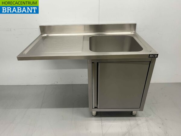 RVS Spoeltafel Spoelbak Premium-line 1 klapdeur 120 cm Horeca