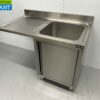 RVS Spoeltafel Spoelbak Premium-line 1 klapdeur 120 cm Horeca - Afbeelding 2