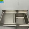RVS Spoeltafel Spoelbak Premium-line 1 klapdeur 120 cm Horeca - Afbeelding 4