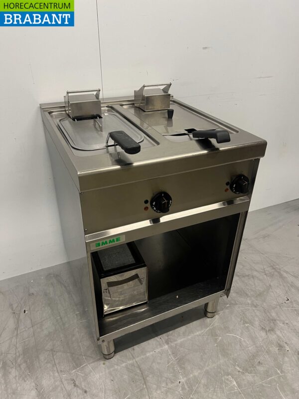 RVS Emme Dubbele Friteuse Frituur 2 x 10 liter 400V Horeca - Afbeelding 2
