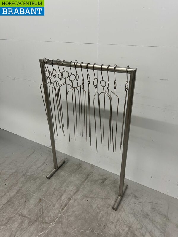 RVS Standaard met 14 haken om te roken 80 cm Horeca - Afbeelding 2