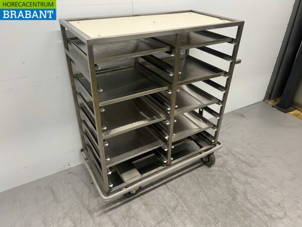 RVS Transportwagen Platenwagen Wagen 104 cm Horeca - Afbeelding 3