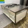 RVS Etna Kookeiland met 2 x 4 Pits Fornuis gasfornuis GAS 180 x 120 cm Horeca - Afbeelding 3
