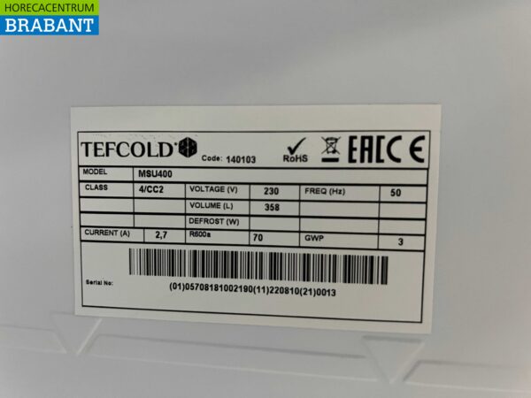 Tefcold MSU400 Medische Glasdeurkoeling Koelkast Glazen deur Koeling 372 liter 230V Horeca - Afbeelding 5