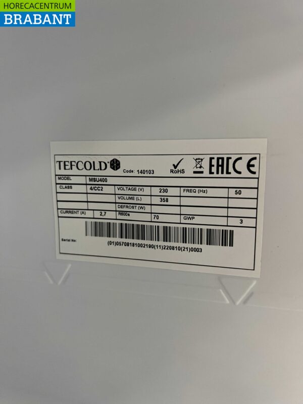 Tefcold MSU400 Medische Glasdeurkoeling Koelkast Glazen deur Koeling 372 liter 230V Horeca - Afbeelding 5