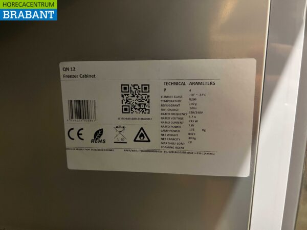 RVS CoolHead Dubbeldeurs 2-deurs Vriezer Vrieskast 1255 liter 230V Horeca - Afbeelding 5