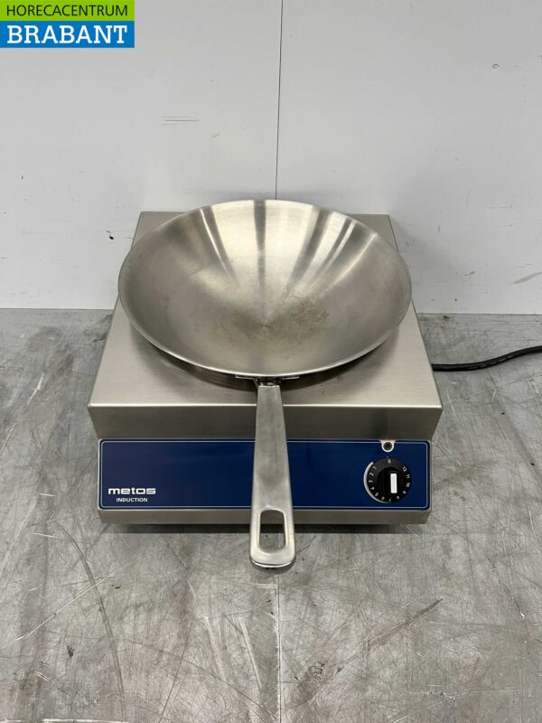 RVS Scholl (Metos) Inductie wok wokbrander wokplaat met wokpan 5 kW 400V Horeca