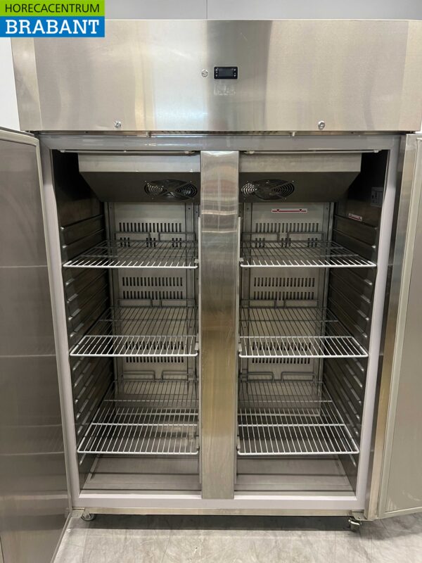 RVS CoolHead Dubbeldeurs 2-deurs Vriezer Vrieskast 1255 liter 230V Horeca - Afbeelding 4