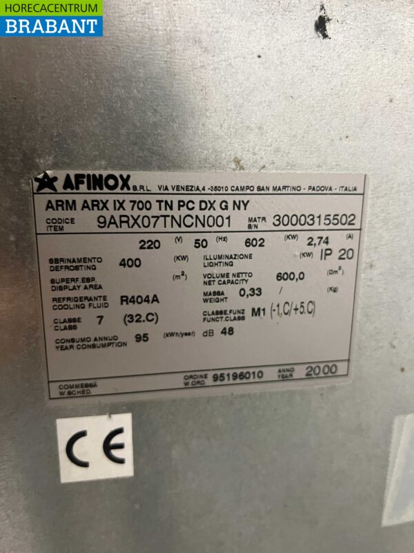 RVS Afinox Koelkast Koeling 600 liter 230V Horeca - Afbeelding 5