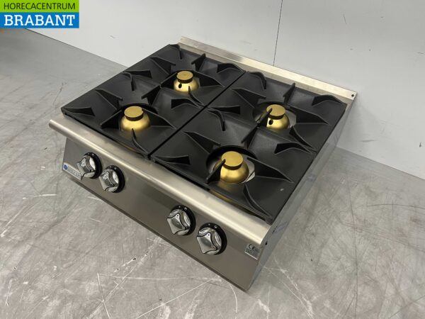 RVS Mareno Opzet fornuis 4 pitten 80 cm GAS Horeca - Afbeelding 2