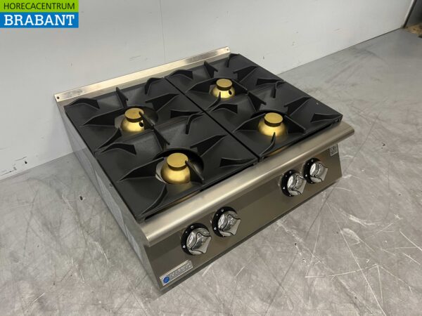 RVS Mareno Opzet fornuis 4 pitten 80 cm GAS Horeca - Afbeelding 3