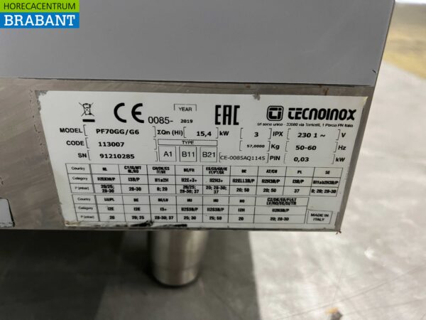 RVS Tecnoinox Fornuis 4 pitten met oven 70 cm GAS Horeca - Afbeelding 6