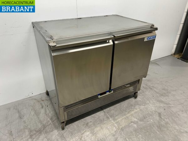 RVS Verrijdbare Afinox Koelwerkbank 2 deuren 100 cm 230V Horeca - Afbeelding 3