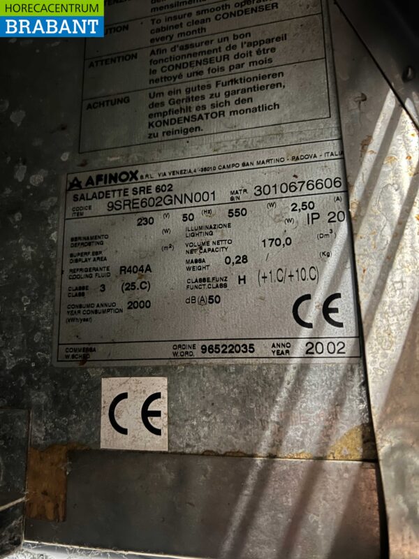 RVS Verrijdbare Afinox Koelwerkbank 2 deuren 100 cm 230V Horeca - Afbeelding 5
