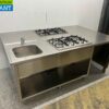 RVS Etna Kookeiland Fornuis met 2 x 5 Pits Fornuis gasfornuis GAS 220 x 138 cm Horeca - Afbeelding 2