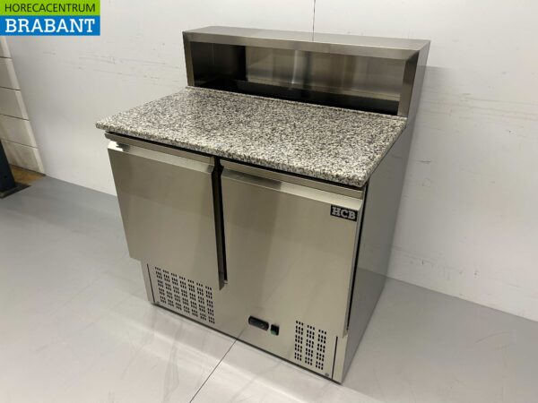 RVS Pizzawerkbank Pizzatafel Saladette 90 cm 230V Horeca - Afbeelding 2