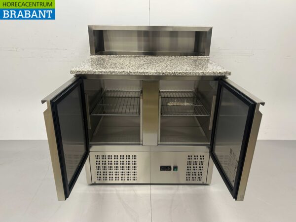 RVS Pizzawerkbank Pizzatafel Saladette 90 cm 230V Horeca - Afbeelding 5
