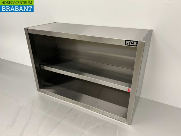 RVS Wandkast Kast Premium-line Open model 100 cm Horeca - Afbeelding 2