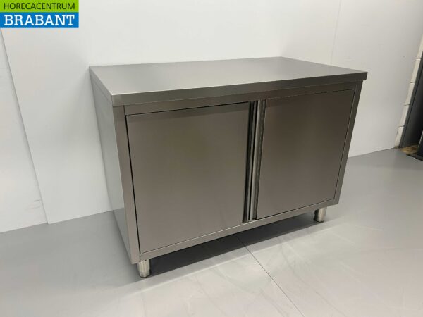 RVS Werkkast Kast 2 klapdeuren 120 cm Horeca - Afbeelding 2