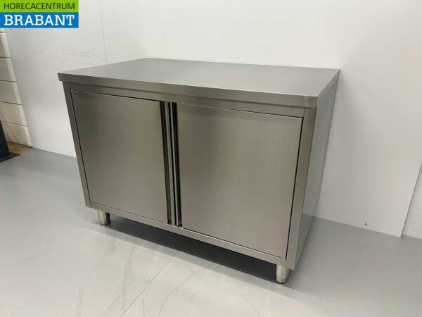RVS Werkkast Kast 2 klapdeuren 120 cm Horeca - Afbeelding 3