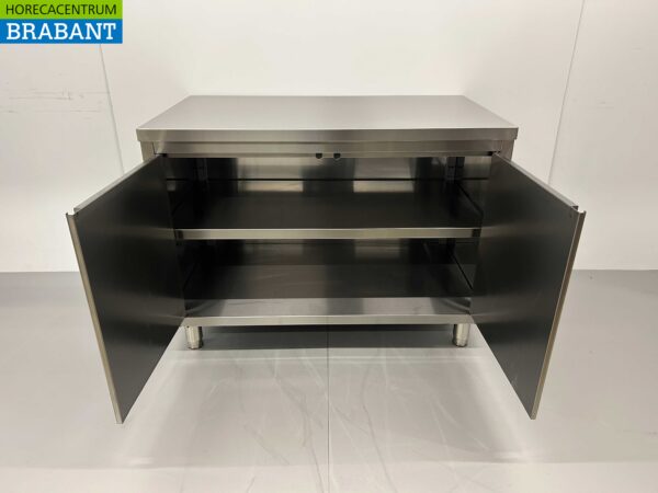 RVS Werkkast Kast 2 klapdeuren 120 cm Horeca - Afbeelding 4