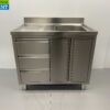 RVS Spoeltafel Spoelbak klapdeuren en laden 100 cm Horeca