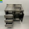 RVS Spoeltafel Spoelbak klapdeuren en laden 100 cm Horeca - Afbeelding 5