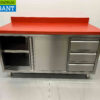 RVS HCB Premium-line Polyethylene PE Werkkast Kast Snijtafel 2 schuifdeuren 3 laden 150 cm Horeca Slagerij - Afbeelding 4