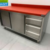 RVS HCB Polyethylene PE Werkkast Kast Snijtafel 2 schuifdeuren 3 laden 160 cm Horeca Slagerij - Afbeelding 2