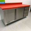 RVS HCB Polyethylene PE Werkkast Kast Snijtafel 2 schuifdeuren 3 laden 160 cm Horeca Slagerij - Afbeelding 3