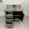 RVS Werkkast Kast Werktafel 2 klapdeuren en 3 laden 100 cm Horeca - Afbeelding 4