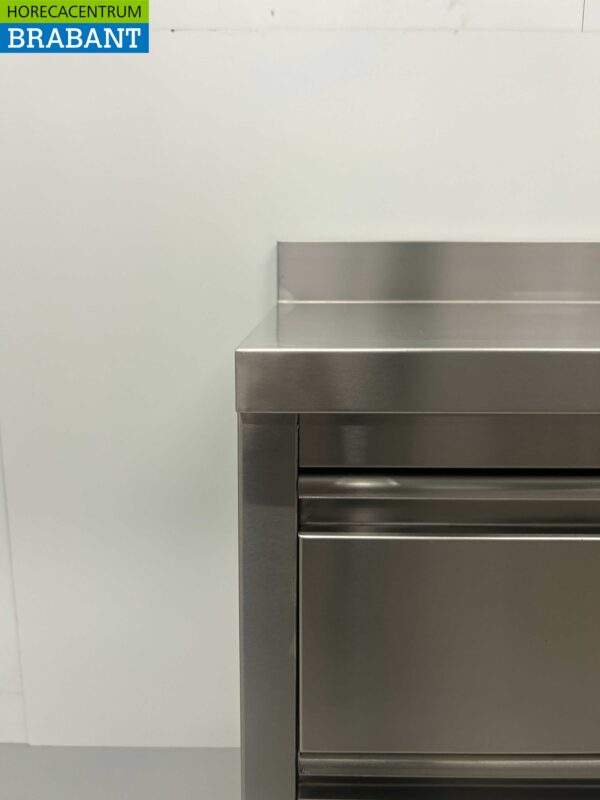 RVS Werkkast Kast Werktafel 2 klapdeuren en 3 laden 100 cm Horeca - Afbeelding 6