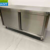 RVS HCB Werkkast Kast Werktafel Premium-line 2 schuifdeuren 160 cm Horeca - Afbeelding 2