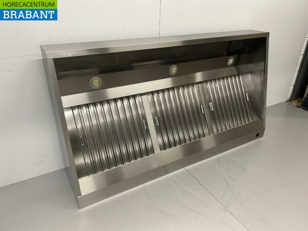 RVS Afzuigkap Dampkap met lamellen filters Premium-line 180 cm Schuin model Horeca - Afbeelding 3