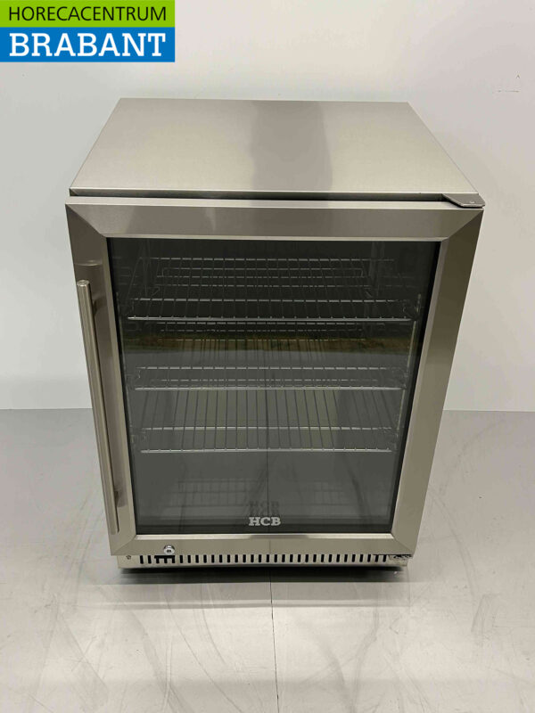 RVS Outdoor Backbar Barkoeling Glazen klapdeuren 150 liter 59,5 cm 230V Horeca